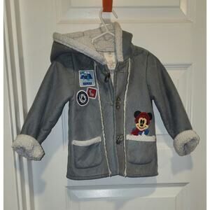 Disney Mickey Mouse Sherpa Lined Gray Jacket 18-24M